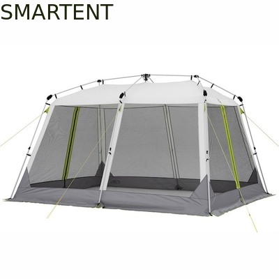 350*300*210CM Tentes de camping personnalisées résistantes à l'eau grises avec fenêtres en treillis de ventilation fournisseur