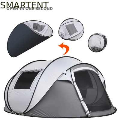 280*200*130CM gris imperméable à l'eau PU2000MM enduit 190T polyester 4 saisons Pop Up Tent Boat avec fenêtres en maille pour le camping fournisseur