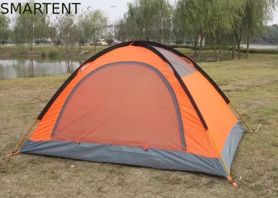 2 personnes Orange PU3000MM enduit de polyester en aluminium cadre de 210T Tente étanche avec sac à main fournisseur
