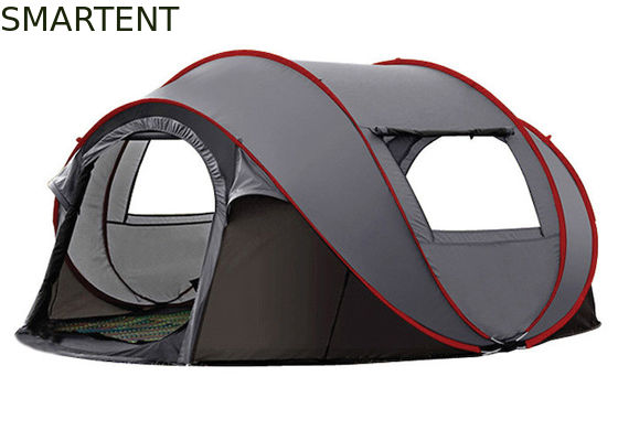 Acheter 280*200*130CM 4 personnes Polyester gris étanche à l'eau 4 saisons Forme de bateau Pop Up Tentes de camping Sac à main inclus fabrication en ligne