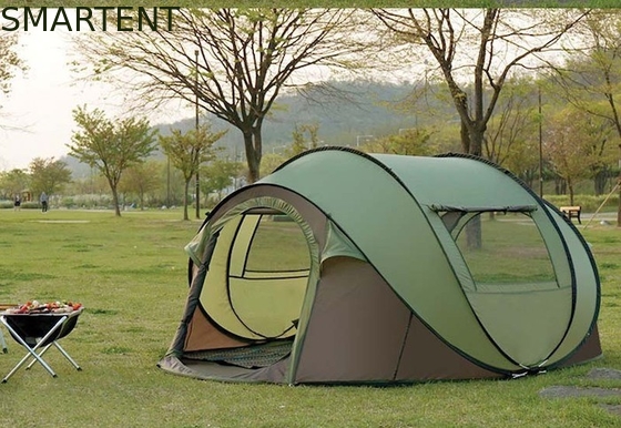 280*200*130CM 4 personnes Polyester gris étanche à l'eau 4 saisons Forme de bateau Pop Up Tentes de camping Sac à main inclus fournisseur