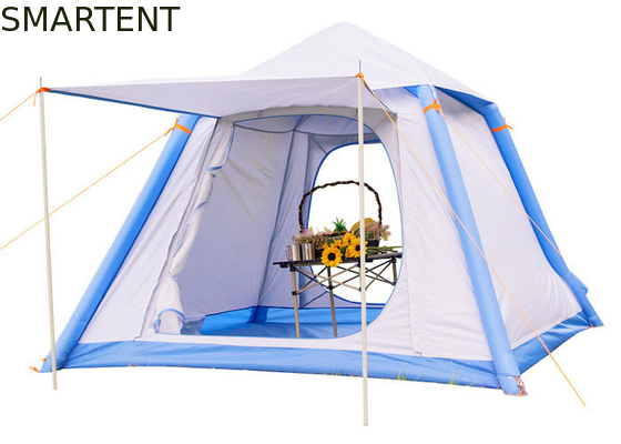 Camping extérieur double couleur imperméable à l'eau 210D double couche tente remplie d'air avec des poteaux d'air en TPU pour une meilleure protection UV fournisseur
