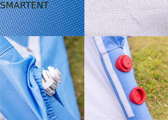 Camping extérieur double couleur imperméable à l'eau 210D double couche tente remplie d'air avec des poteaux d'air en TPU pour une meilleure protection UV fournisseur