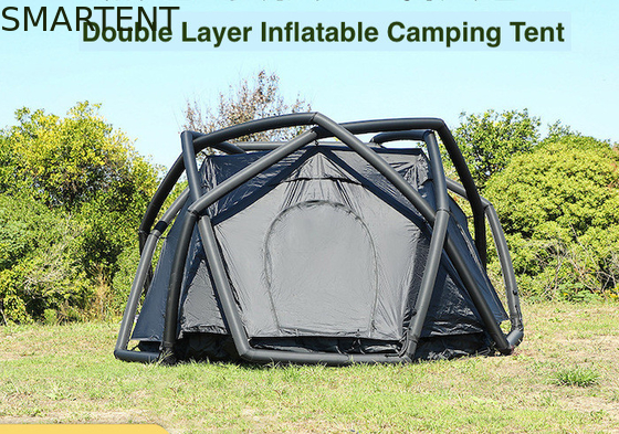 300*270*170 cm Noir imperméable à l'eau 210T Deluxe Double couche inflatable Queen Tent Avec piscine gonflable Et protection UV fournisseur