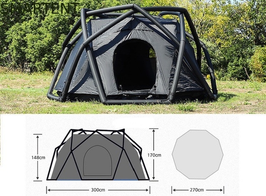 300*270*170 cm Noir imperméable à l'eau 210T Deluxe Double couche inflatable Queen Tent Avec piscine gonflable Et protection UV fournisseur