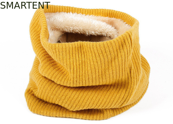 Double couche écologique jaune RPET tricoté collier chauffant revêtement avec velours fournisseur