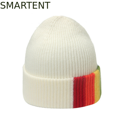 Couleur blanche extérieure recyclé durable RPET bonnet tricoté taille adulte pour l'hiver fournisseur