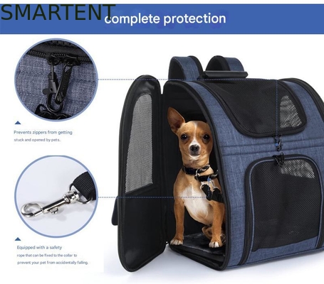 Sac à dos de voyage pour animaux de compagnie extensible en Oxford cationique bleu 33,5*27*42CM, tissu doux, adorables accessoires pour animaux de compagnie pour vos compagnons satisfaits fournisseur