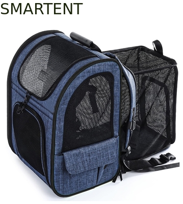 Sac à dos de voyage pour animaux de compagnie extensible en Oxford cationique bleu 33,5*27*42CM, tissu doux, adorables accessoires pour animaux de compagnie pour vos compagnons satisfaits fournisseur