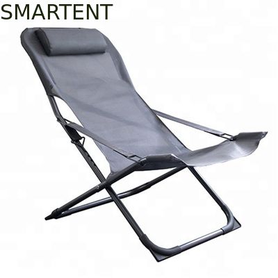 Acheter Salon pliable Chaise For Lawn Deck de plage de cadre en aluminium de Grey Folding Beach Lounge Chair fabrication en ligne