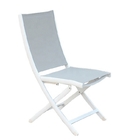 PVC pliable blanc européen Mesh Back Aluminum Frame de chaise longue de plage fournisseur