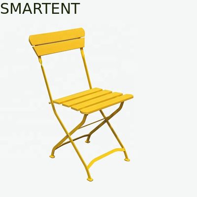 Acheter Le cadre enduit se pliant jaune extérieur de tube de poudre en métal de chaise longue de plage se plient vers le haut du canapé de plage fabrication en ligne