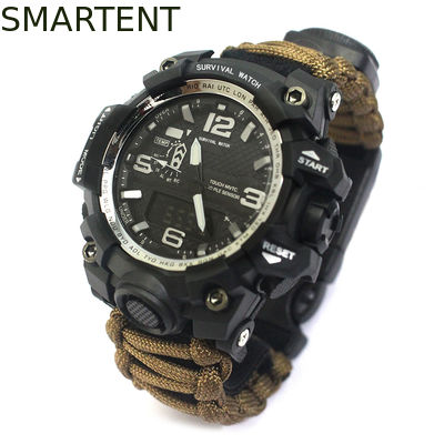 Acheter Bracelet en nylon de Paracord de Brown de secours de survie de montre extérieure de bracelet fabrication en ligne