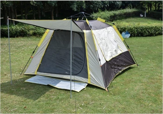 210*210*145CM Gris étanche revêtu 190T Polyester Automatique Tentes de camping extérieures Pop Up Tente à l'ombre du soleil Argent PU2000MM fournisseur
