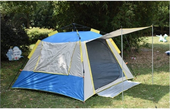 210*210*145CM Gris étanche revêtu 190T Polyester Automatique Tentes de camping extérieures Pop Up Tente à l'ombre du soleil Argent PU2000MM fournisseur