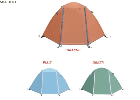 150*210*120cm imperméable à l'eau Orange 210D Polyester Ripstop enduit PU3500+ Tentes de camping extérieures adaptées à 2 ~ 3 personnes fournisseur