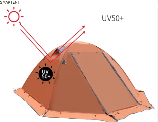 210X180X130cm Orange imperméable à l'eau PU2000mm enduit 190T polyester Cozy Camping Tent fournisseur
