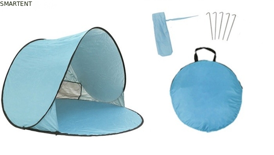 150*150*90CM Tente à l'épreuve de l'eau extérieure à toit en terrasse à l'épreuve du soleil en argent revêtu de 190T de polyester abri de plage automatique fournisseur
