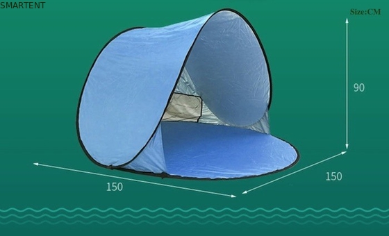 150*150*90CM Tente à l'épreuve de l'eau extérieure à toit en terrasse à l'épreuve du soleil en argent revêtu de 190T de polyester abri de plage automatique fournisseur
