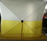 L'unité centrale extérieure de tente de pêche de festival a enduit la fibre de verre le bruit blanc et jaune de Polonais d'Oxford du polyester 200D vers le haut de l'auvent campant fournisseur