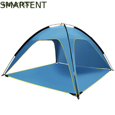 Acheter Bruit extérieur enduit argenté bleu de polyester des tentes campantes 190T vers le haut de l'abri 210X210X130cm de plage fabrication en ligne