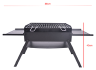 Le noir le gril Mini Foldable de barbecue de camping de charbon de bois d'acier au chrome 86X33.5X43cm fournisseur