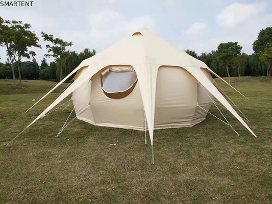 300*300*200CM 5M 280GSM Beige Résistant à l'eau enduit de coton Lotus Design Glamping Tente de camping en plein air fournisseur