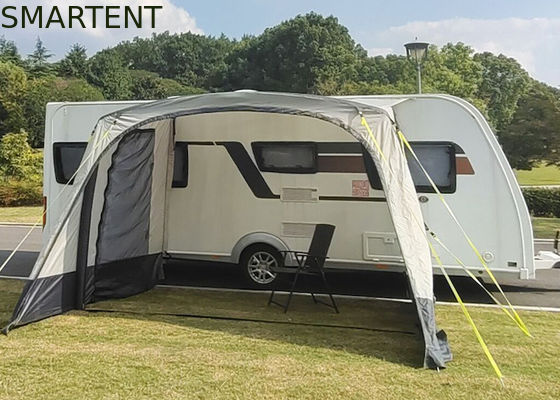 Acheter 350X250X240CM personnalisé gonflable gris imperméable PU3000MM 300D Polyester Oxford extérieur RV auvent latéral fabrication en ligne