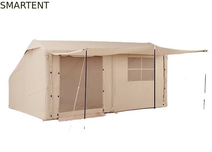 Tentes de camping extérieures 410*270*200CM Tente gonflable en coton beige imperméable pour 3-4 personnes Style cabane forestière Léger et durable pour les aventures en plein air fournisseur