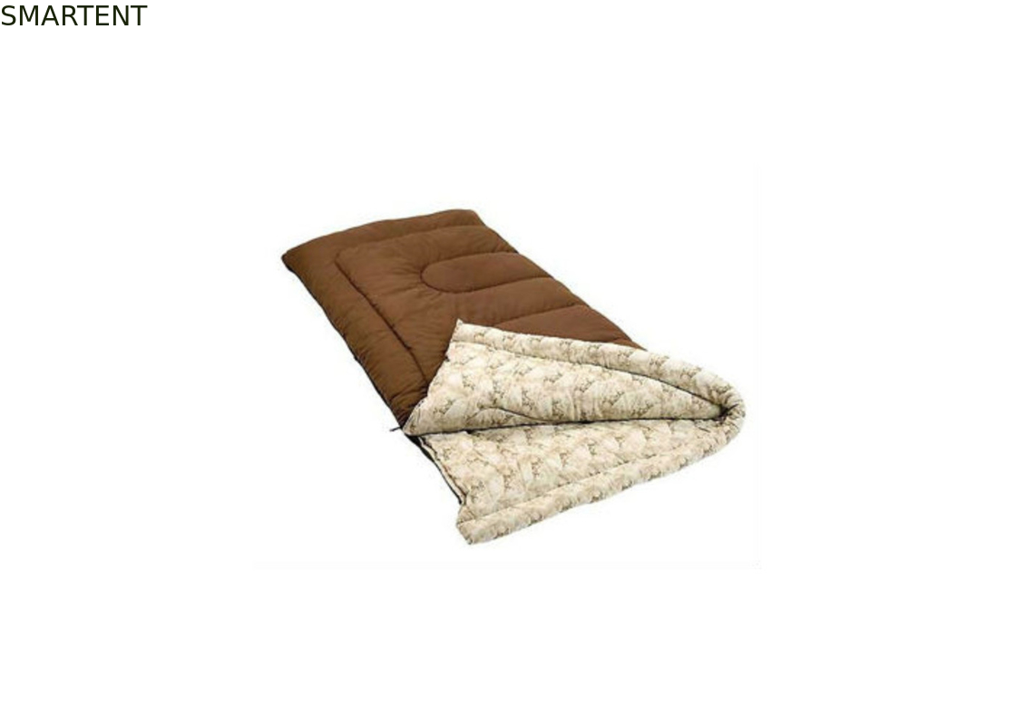 Enveloppe en flanelle marron rectangulaire en polycoton marron en bas de montagne Sacs de couchage à usage unique fournisseur