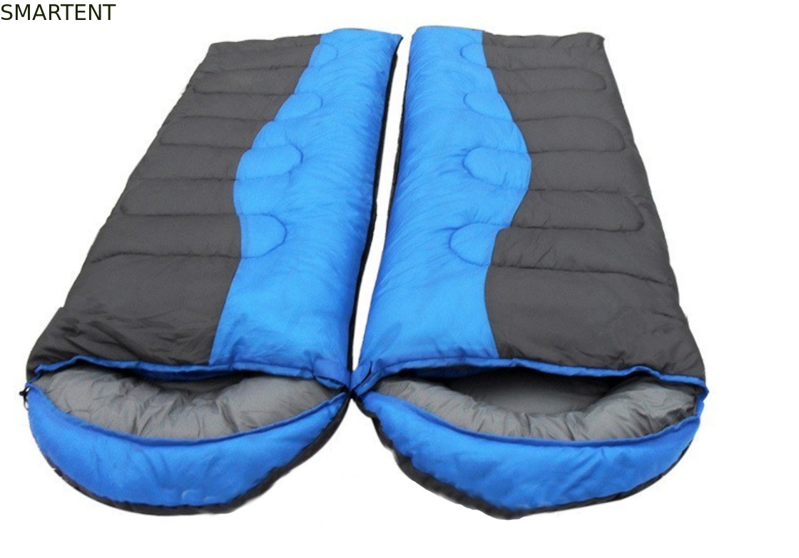 215*78CM Double couleur extérieur imperméable à l'eau 190T Polyester Bourrage de fibres creuses classique Deux personnes dans un sac de couchage fournisseur