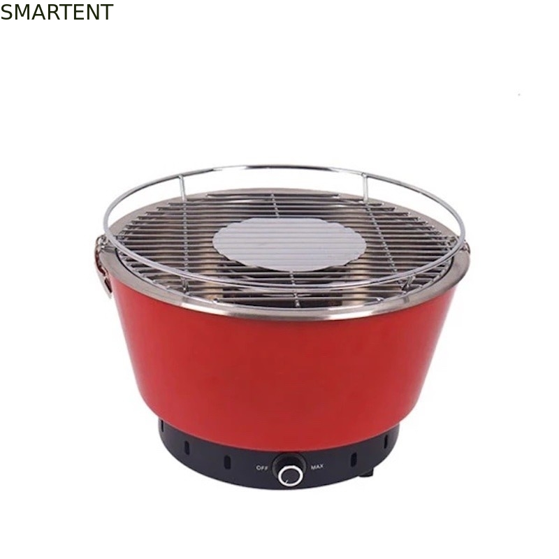 Gril rouge extérieur portatif de BARBECUE de charbon de bois d'acier en métal de 35X24.5CM avec la ventilation réglable fournisseur