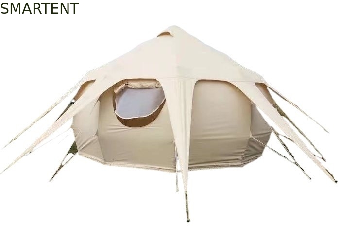 Résistant à l'eau 3000MM enduit 285G Beige Couleur coton Lotus Camping Tents extérieurs 5*5*3M fournisseur
