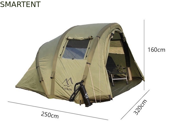2 personnes abri de pêche imperméable à l'eau 210D Oxford tentes de camping gonflables 320 * 250 * 160CM fournisseur
