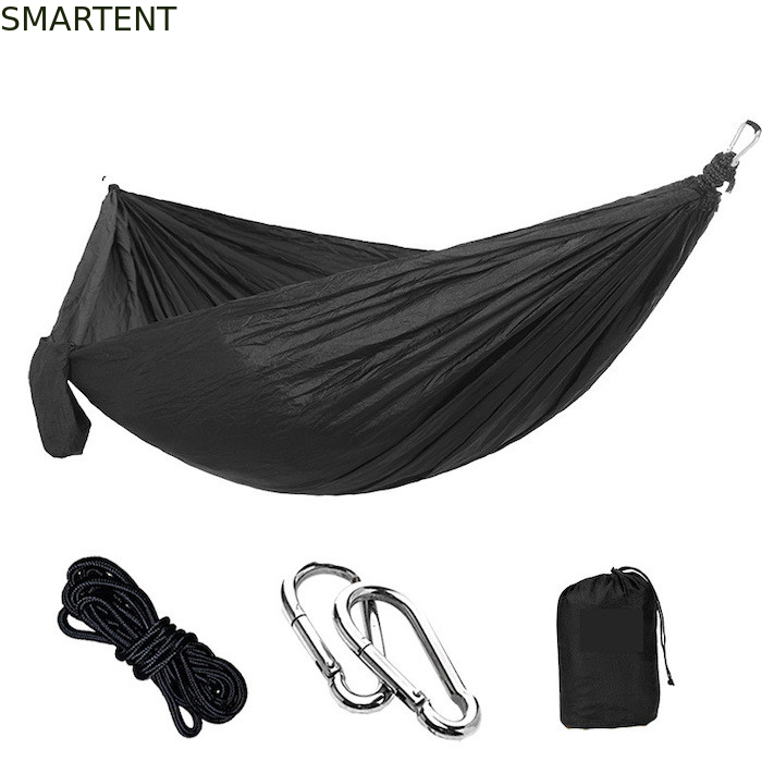 Couleur noire essentielle extérieure 210T Nylon Ripstop Portable hamac de camping 270 * 140CM fournisseur