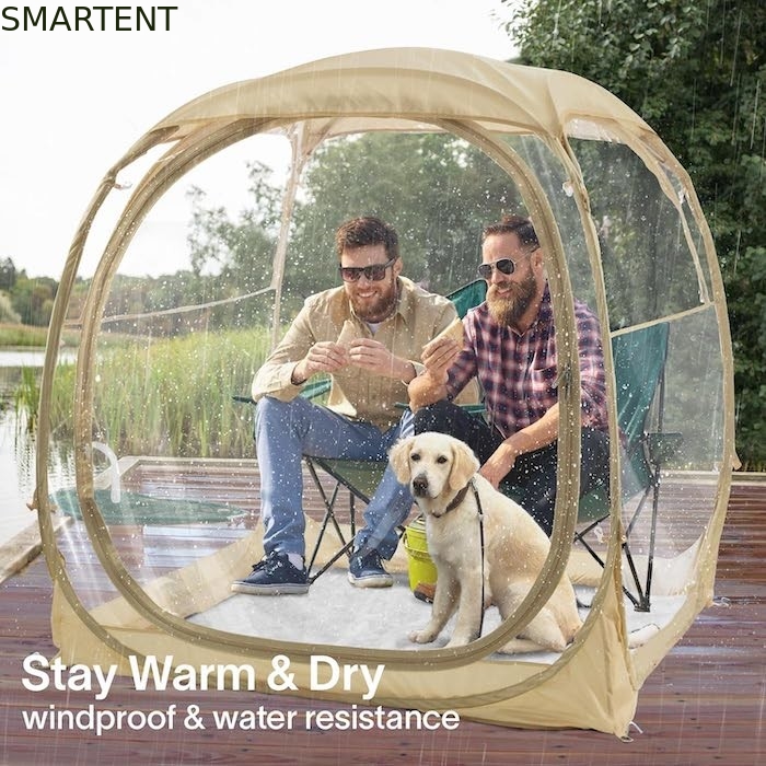 160*160*160CM Tente de camping en plein air transparente avec cadre en acier solide Polyester de protection UV fournisseur