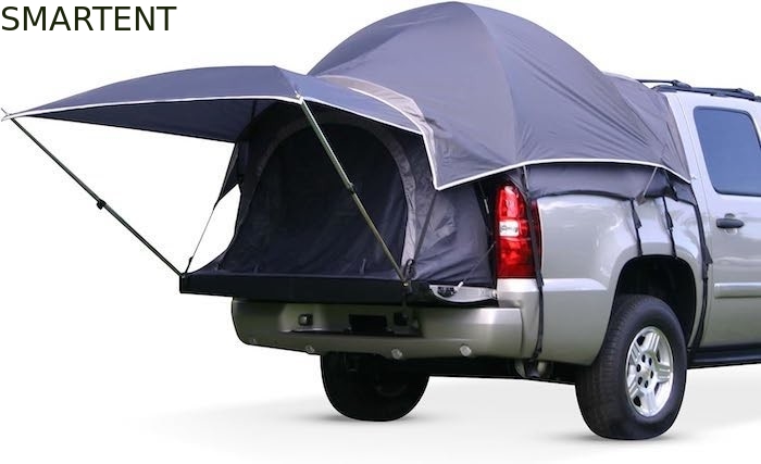 Tente de camping de pick-up gris de 72 pouces, 4 saisons, 2 personnes, pouf en fibre de verre, polyester revêtu imperméable avec fenêtre en maille. fournisseur