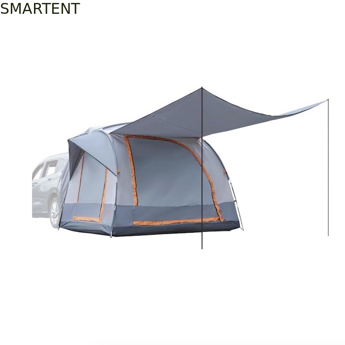 Tente de camping pour SUV 210D en polyester recouvert de gris pour 6 personnes avec fenêtres en maille et protection UV fournisseur