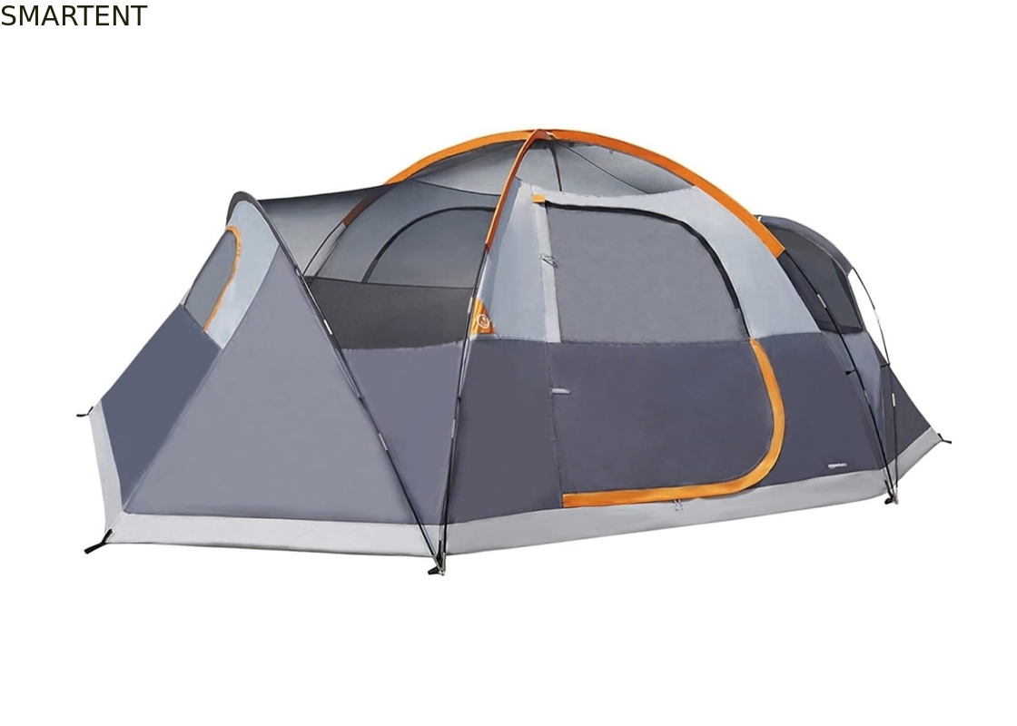 4.57*2.74*1.78M Tente de camping pour 8 personnes en extérieur à double couche grise imperméable en polyester pour les activités de 3 saisons fournisseur