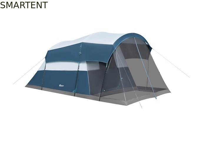 Équipement de camping en plein air pour parents et enfants 6,1*2,44*1,93 Mètre grand double couleur bleu-gris imperméable revêtu de polyester tente de fête familiale adaptée pour 6-8 personnes fournisseur