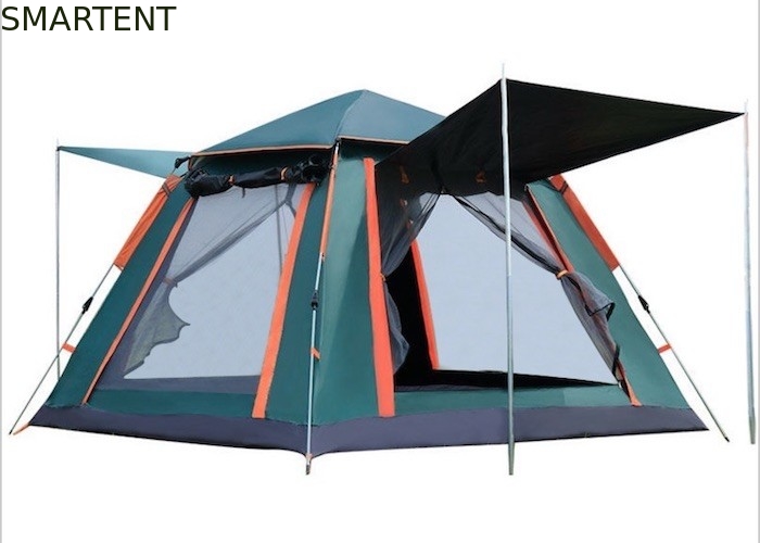 Tentes de camping extérieures à l'épreuve du soleil et ventilées cadre automatique en fibre de verre 210D polyester 240*240*140cm Design moderne vert fournisseur