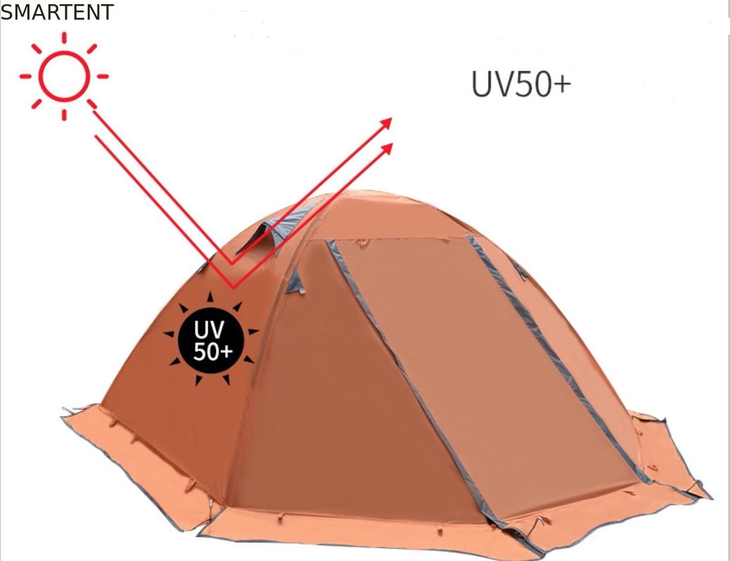 210X180X130cm Orange imperméable à l'eau PU2000mm enduit 190T polyester Cozy Camping Tent fournisseur