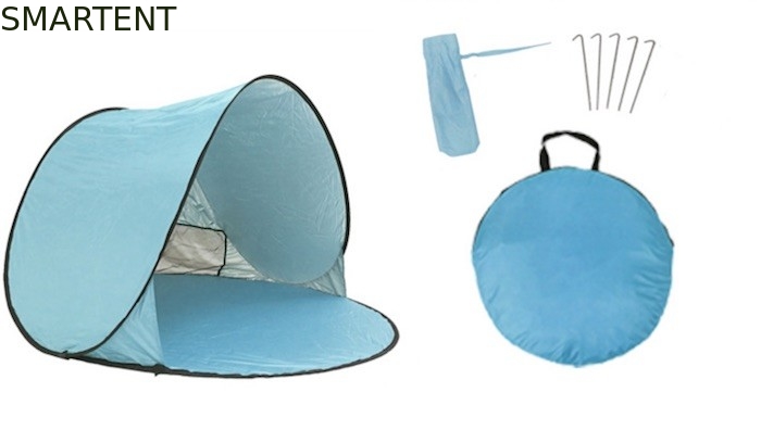 150*150*90CM Tente à l'épreuve de l'eau extérieure à toit en terrasse à l'épreuve du soleil en argent revêtu de 190T de polyester abri de plage automatique fournisseur