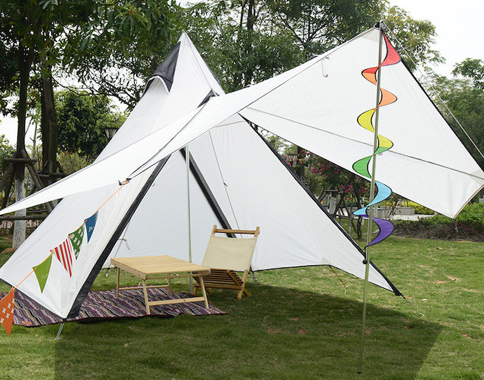 Tente indienne extérieure 320X260X200CM de Yurt de tipi de tentes de camping de toile blanche de coton fournisseur
